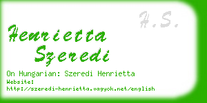 henrietta szeredi business card